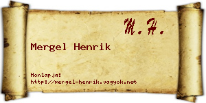 Mergel Henrik névjegykártya